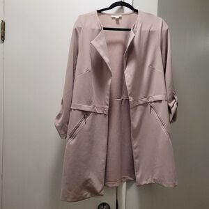 Soho Apparel taupe gray neutral Open Front Duster light weight cardigan Jacket